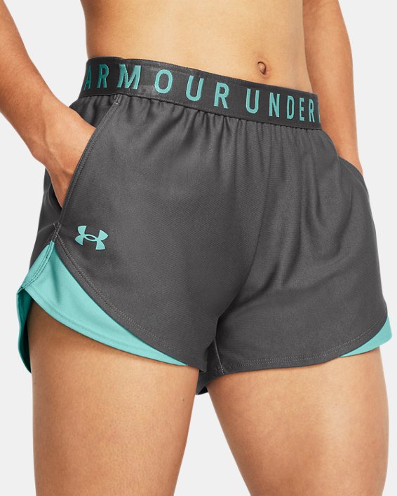 Women's UA Play Up 3.0 Shorts, Gray, pdpMainDesktop image number 3